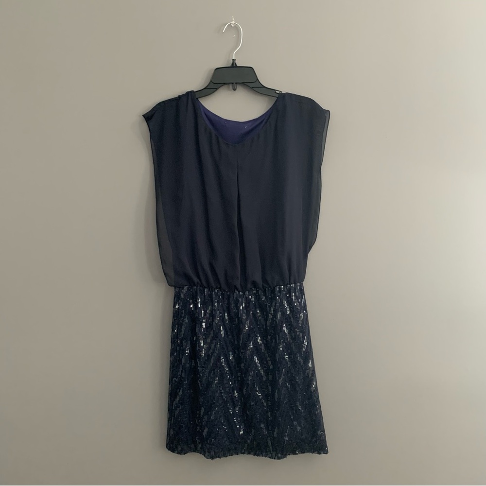 Dress Barn Sequinned Small Blue Formal Dress